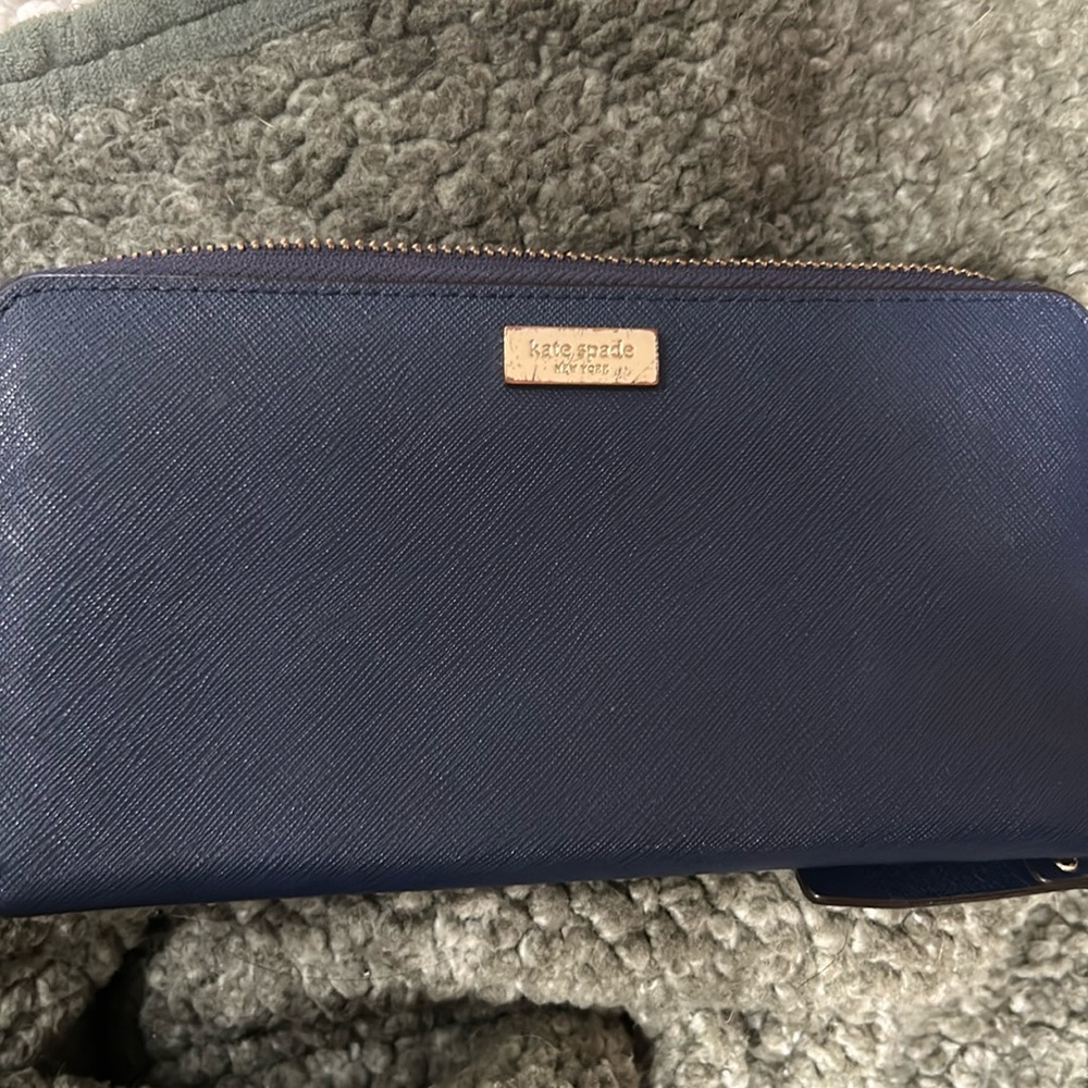 Kate Spade  Zip Around Wallet Navy Blue